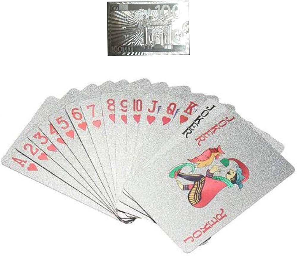 Silver Euro Playing poker Cards