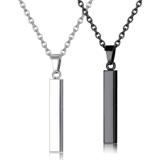 Vertical bar necklace for men