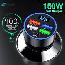 100W 6 Ports Car Charger Fast Charging