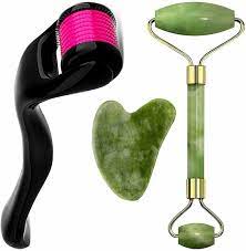 Jade & Derma Roller Gua Sha Board Massager