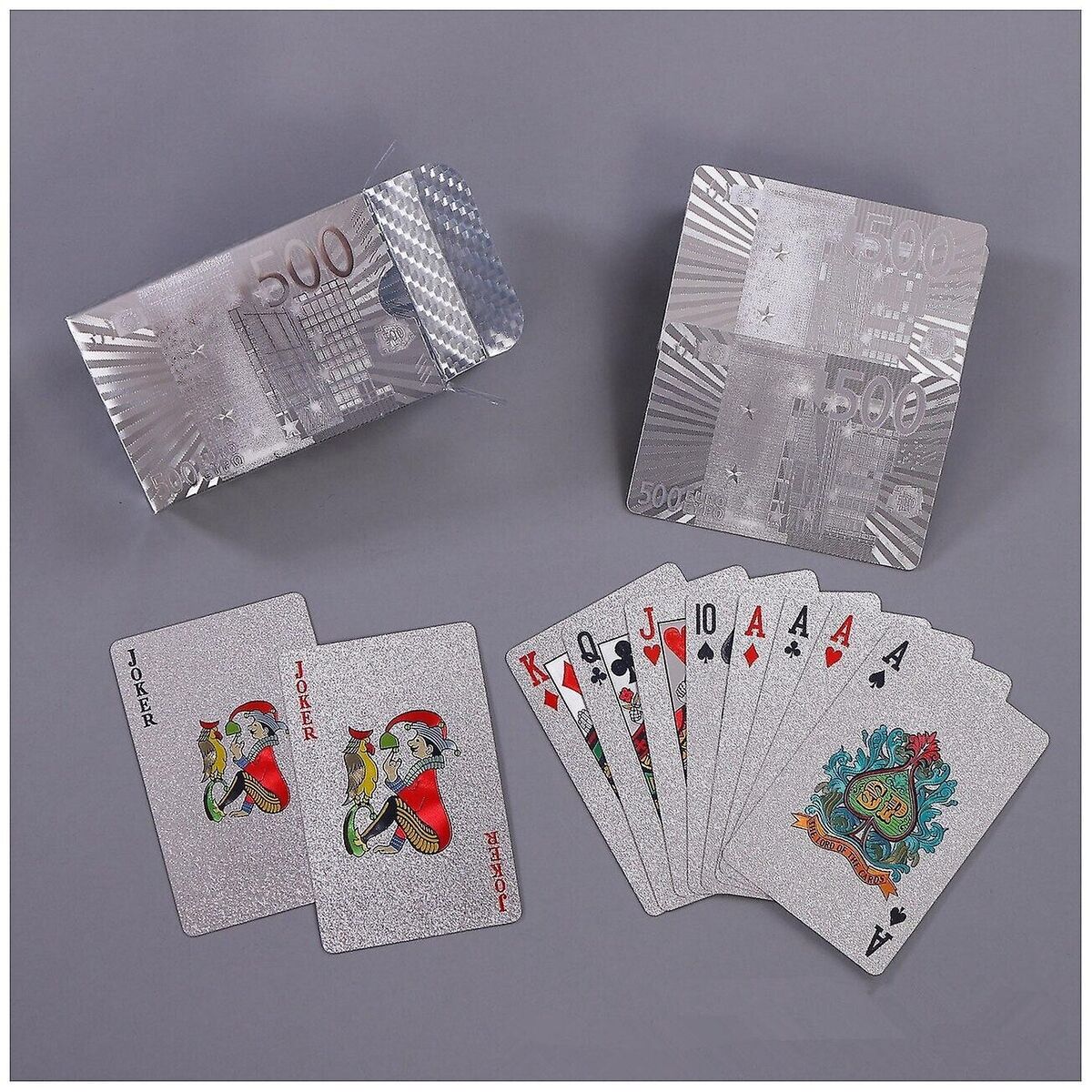 Silver Euro Playing poker Cards